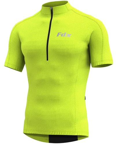 FDX biking Jersey Men Breathable Short Sleeve biking Top for Mtb Ylw 3XL