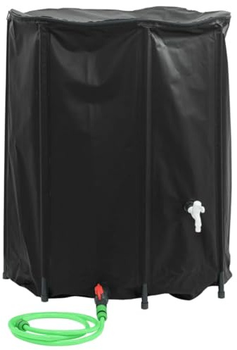 vidaXL Vattentank med kran vikbar 1250 L PVC, vattenbehållare, vatten tank, portabel vattentank, vatten behållare, vikbar vattentank