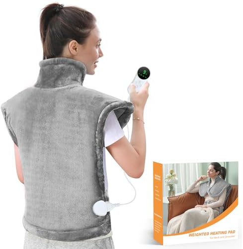 Heizkissen für Rücken Schulter Nacken 59x87cm Wärmekissen mit Abschaltautomatik, Wärmewickel mit Taillenriemen, Schnelle Erwärmung, Rückenwärmer Heizdecke 9 Heizstufen & Maschinenwaschbar