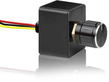 Obeaming Variateur de variateur 12V PWM 5A LED interrupteur rotatif pour camping-car, bateau, camion, caravane, remorque lampe, DC 12V dimmable, lumières de bande LED unie