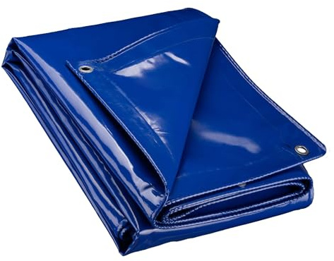 Wiltec Bâche de Camion 4 x 6 m 650 g/m² Bleue Polyester Revêtement PVC Œillets INOX 100 cm Haute Protection Vol UV Intempéries Moisissure Étanche Solide Sécurité routière