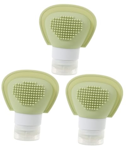 Baluue 3pcs Portable Shampoo Travel Bottle Reusable Silicone Toiletry Container for Women Cover and Label Squeeze Tube for Shampoo Conditioner Lotion