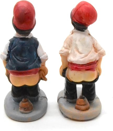 WONDERFUL 2 x Statuette Catalane di Betlemme, 6,5 cm, Set di 2 Pastori Tradizionali, Statuette Decorative. l'Uomo Che Fa Caca. statuetta che caga. Scena di Natività. 3 Re.