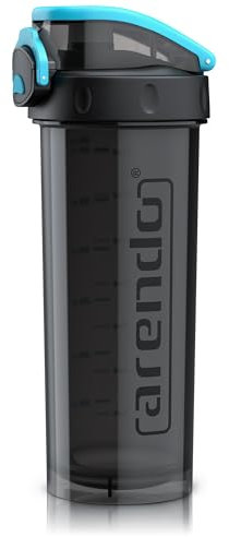arendo - Shaker per Proteine 800 ml, Ermetico, Senza BPA, Protein Shaker, Fitness Mixer, borraccia fitness, Bottiglia per shaker per proteine, Lavabile in Lavastoviglie, Tempo libero, sport, fitness