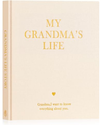 Lanpn Mormor Berätta historien om ditt liv med 260+ frågor, bok minnen dagbok Mormor pratar om dig själv Födelsedag Mors dag Julklapp Mormor Sroty Book, Beige
