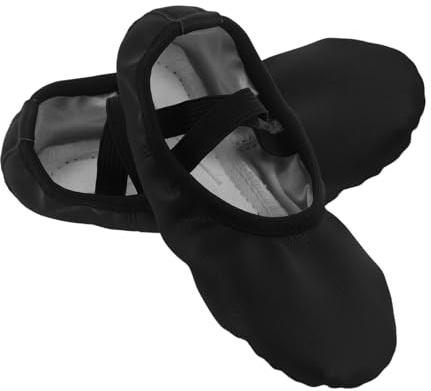Toddmomy Balletskor för Flickor och Vuxna PU Läder Mjuka Sulor Andningsbar Lining Elastiska Korsband Dansskor för Balett Yoga och Scenframträdanden