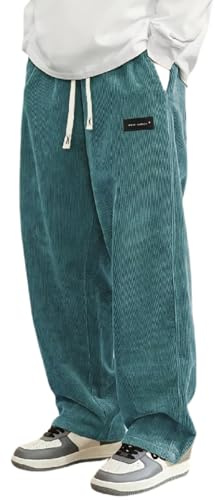 Pantalones de chándal largos para hombre, pantalones de pana para hombre, cintura elástica, pantalones de pana con bolsillos, pantalones de deporte para hombre, pierna ancha, pantalones de senderismo