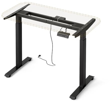 Vicco Elektrisches höhenverstellbares Schreibtischgestell Elevate, Schwarz, 2 Motoren, für höhenverstellbare Arbeitsflächen im Homeoffice geeignet