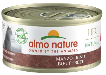 Almo Nature HFC Natural - Nourriture Humide pour Chat Adulte - Bœuf - 70 g x 24 Boîtes