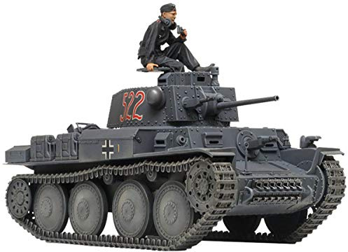 Tamiya 300035369 1:35 tysk pansarvagn 38 (t) version E/F (1), originaltrogen kopia, modelltillverkning, plastbyggsats, hantverk, hobby, limning, plastbyggsats, montering, olackerad