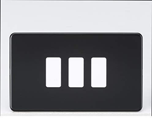 Screwless 3G grid faceplate - matt black