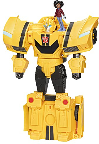 Transformers - EarthSpark, action figure di Bumblebee Spin Changer da 20 cm con action figure di Mo Malto da 5 cm, dai 6 anni in su