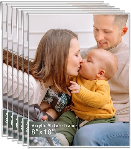 Photo Frame 8x10 Photo Frames Wall Mounting Clear Picture Frames for Home,Acrylic Picture Frames 8x10,for Home School office,-Vertical,Set of 6