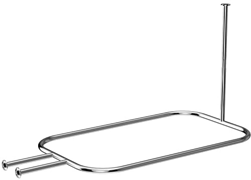 Asta per tenda da doccia cerchio 148,1 x 61 cm antiruggine quadrato ovale cedimenti resistente vasche bagno indipendenti facile installazione