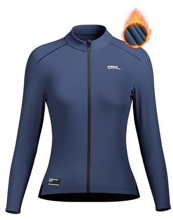 INBIKE Giacca Ciclismo Donna Invernale in Pile Maglia Ciclismo Donna Giacca Bici Antivento Termico Aderente per MTB Bici Running