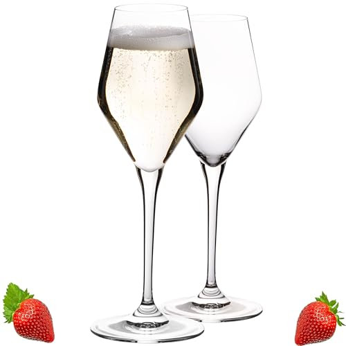 IMPERIAL Sektgläser 170ml Serie 'Rom' Set 2-Teilig Champagnergläser aus Crystalline Glas Sektglas Spülmaschinenfest