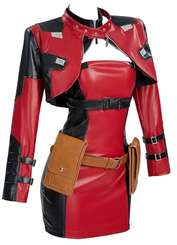 miccostumes Women's Costume Super Hero Cosplay Racing Suit Set Dress and Jacket with Eye Patch (M)