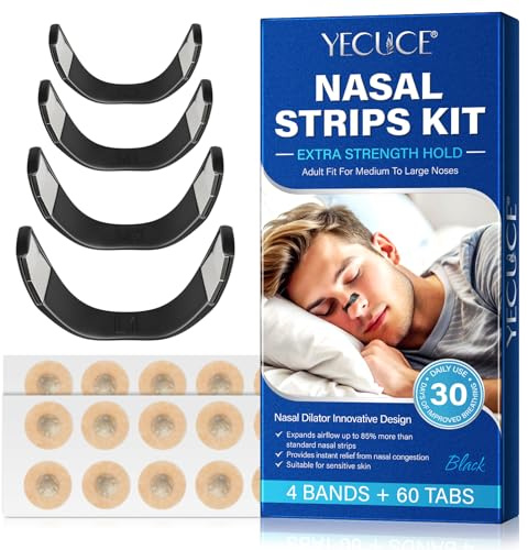 Magnetic Nose Strip - 60Pcs Magnetic Nasal Strips - Magnetic Anti-Snoring Sleep Nasal Strips - Anti Snoring Nasal Strips Breathing Nose Magnets Sweat Resistant Skin Friendly Nose Strips