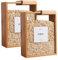 Nyutcwe Almacenamiento de contenedores de Cereales de 2 Piezas, dispensador de arroz de bambú de 9.1x6.8x3.2 Pulgadas
