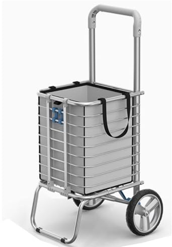 Carro de Compra Plegable con Bolsa de Compra extraíble con Ruedas, portátil, Puede Subir escaleras, Capacidad 43 L for Compras, Transporte, Viajes de Picnic(H)
