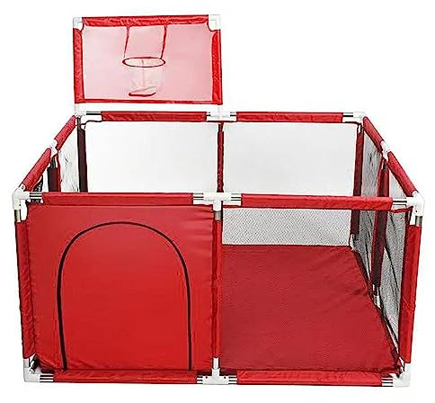 ALYIKOU Parque Infantil Bebe, Corralito Bebe 122cmx182cm,Parque infantil de seguridad resistente con malla supersuave y transpirable para niños de interior y exterior (rosa 128x128cm)