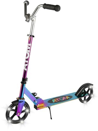 ATOM Light Up Neo Chopper Max 180 Scooter | Patinete plegable para adolescentes con ruedas iluminadas | Manillar ajustable de 100 cm | Rodamientos ABEC-7 | Estilo acrobático para adolescentes y