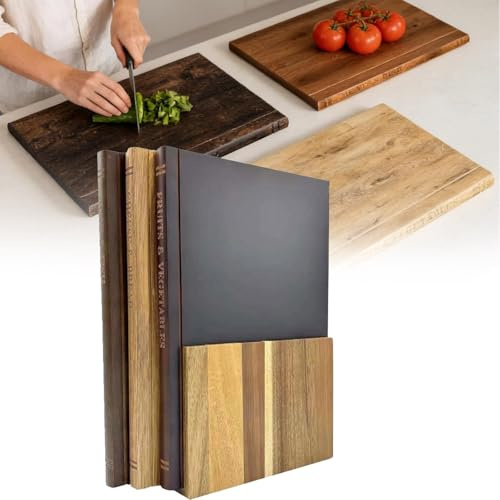Reversibile Tagliere in Legno Double-face, Set di 3 Taglieri a Forma di Libro, Adatto Alla Lavastoviglie Vassoio da Cucina, Antiscivolo Tagliere da Cucina per Carne, Pane, Verdure e Frutta