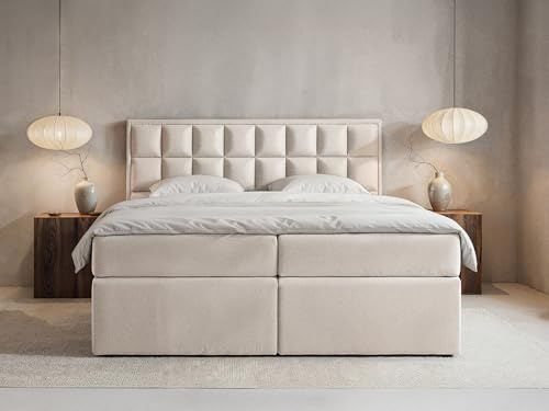 FurnitureByJDM Lit Boxspring 180x200 cm avec Sommier Coffre