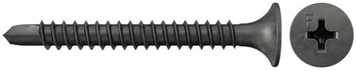Fischer Snabbstängningsskruv 3,5 x 25, bandad specialskruv med borrspets, trumpethuvud, fintråd och drivanordning, krysskruv PH, för montering av gipsskivor på metallprofiler, 1000 st