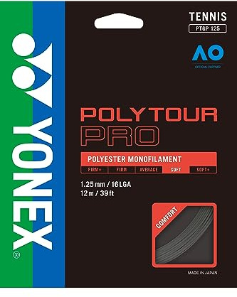 Yonex Unisex's Poly Tour Pro String Set-Black, 1.25 mm