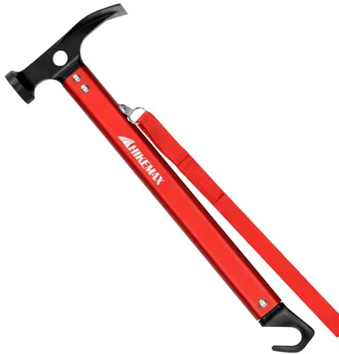 Hikemax léger Camping Marteau Marteau de tente en aluminium avec piquet de tente Remover, 368,5 gram