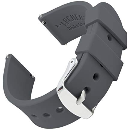 Archer Watch Straps - Soft Silicone Quick Release Watch Bands (Graphite, 20mm)