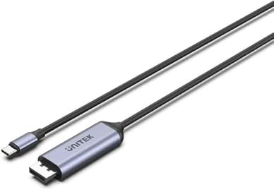 Unitek USB-C Adapter to DisplayPort 1.4 8K @ 60Hz 1.8 m Cable - Connect Mac iPad Laptops with USB-C Connection to Monitor - Two Display Modes - HDCP 2.2 Security Functions - 7.1 Stereo Tone