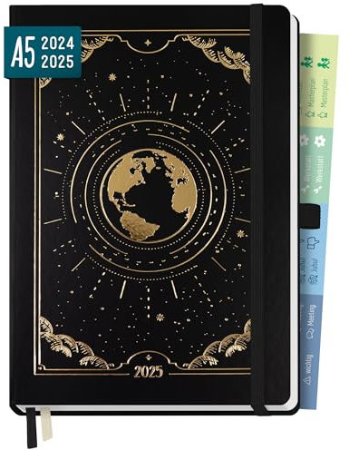 Häfft® Chäff-Timer Premium Kalender 2024/2025 A5 New Adventures Buchkalender, Terminplaner, Terminkalender, Wochenplaner, Wochenkalender - nachhaltig & klimafreundlich