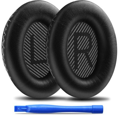 Coussinets d'oreille pour Casques Bose,Oreillette de Remplacement Mousse Coussin d'oreille pour Bose QuietComfort 15 QC25 QC45 QC35,SoundTrue&SoundLink Ae2 Ae2i Ae2w Casque Circum-aural (Noir)