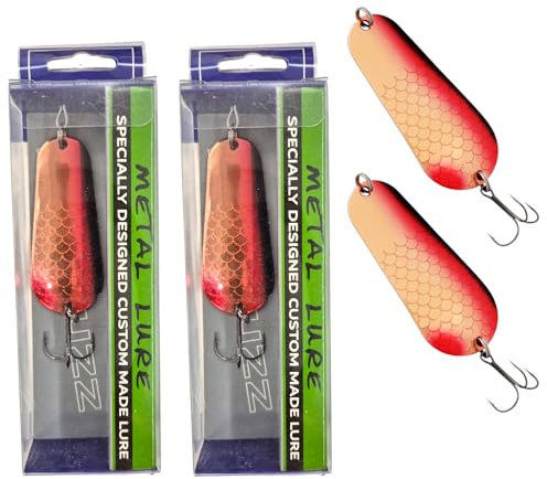 SEABUZZ Blinker Set 23g/6,5cm - Hecht & Barsch & Zander Angelköder - Metalllöffel Harte Köder mit Drillingshaken - Spinner Angeln Sport Set - Angel Spoon - Hechtköder - Barschköder - Köder Set (BRC)