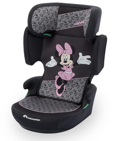 Bebeconfort Disney RoadSafe i-Size, Backrest Booster Car Seat, 3.5-12 Years (100-150cm), Minnie Mouse Car Seat, Foldable & Lightweight, Seat Belt Installation, 14 Headrest Positions, Authentic Minnie