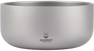 SILVERANT Bol à double paroi, ultra léger et portable pour farine d'avoine, riz, soupe, camping, vaisselle (420 ml)