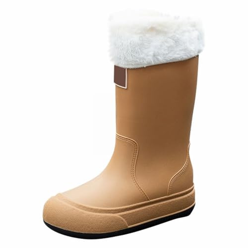 LOIJMK Botas de goma para mujer, forradas, botas de lluvia, impermeables, botines de trabajo, botas de Wellington, botas de lluvia, botas de agua, botas de agua, botas de jardín