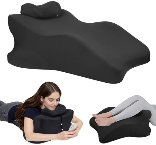 Nastopee Almohada 4 en 1 para cojín venoso, espuma de memoria, cojín ergonómico cómodo, mejora la circulación sanguínea, almohada para piernas para piernas, pies, espalda, sofá, cama (negro)