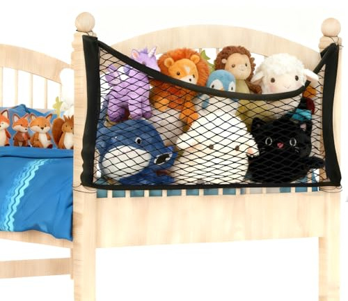 VOSSOT Hamac de Rangement pour Peluches et Jouets, Range Peluche Hamac de Rangement pour Jouets, Organisateur Suspendu pour Chambre pour Peluches Lit Cabane Lit Superposé Lit Bebe