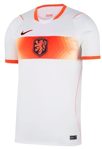 Nike Nederländerna Män S – Netherlands National Team Fotbollströja – WM 2026 Euro Fan Jersey NK Dri-FIT Stadium Away Shirt, White/Hyper Crimson/Black