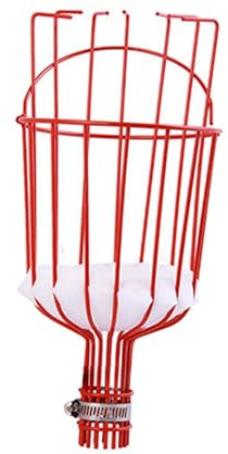 OUOULAJY Fruit Picker Basket Practical Fruit Grabber Reach Tool for Limes Lemon Plums Red 33.5x14.5 cm