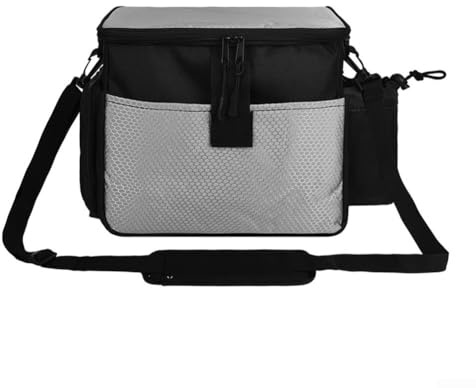 Sac seau à craie à fermeture magnétique pour escalade avec doublure en feuille d'aluminium qui empêche les déversements de craie et garde la craie au sec, comprend plusieurs poches de rangement et une
