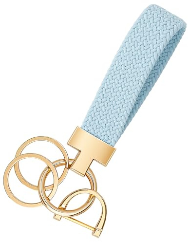 CHUQING Porte-clés de voiture en macramé - Court - Élastique - En tissu - Cadeau - Style bohème - Pour femmes et filles