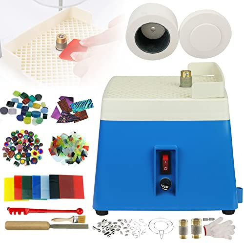 Molinillo de vidrio para mini arte, joyas y lámparas, incluye kit de horno, fuente de alimentación de 220 V