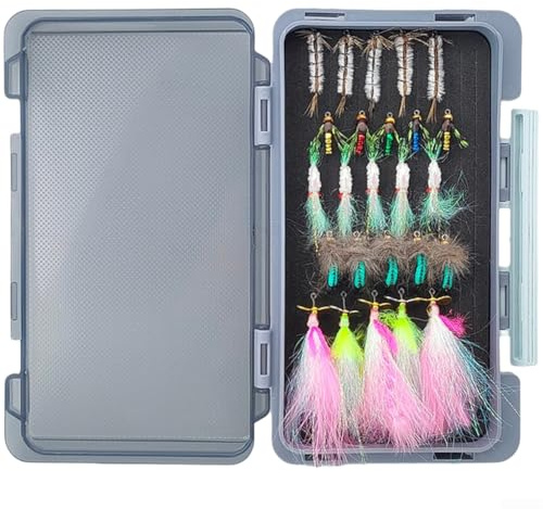 Set per pesca a mosca per trote e spigole, con esche ninfe bagnate asciutte, punte in acciaio al carbonio realizzate a mano per prestazioni costanti in acqua (TZ00525)