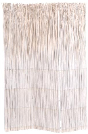 DESIGN DELIGHTS Natürlicher RAUMTEILER Nature | 160x120 cm (LxB), Weidenholz, weiß | 3-teiliger Paravent, Trennwand, Zweig Raumtrenner