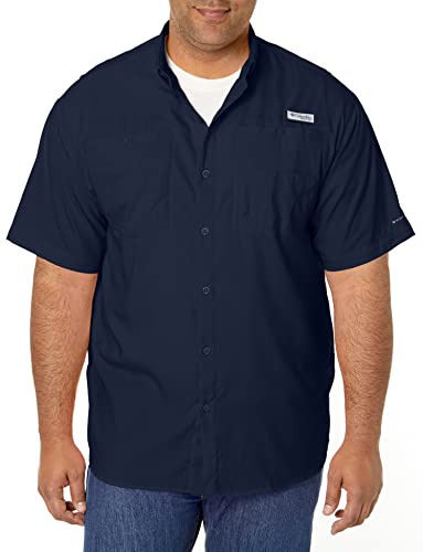 Columbia Men's Tamiami 2 Short Sleeve Shirt, Short Sleeve Shirt, Collegiate Navy, Large