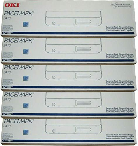 Wholesale CASE of 5 - Oki Data 52105801 Printer Ribbon-Matrix Nylon Printer Ribbon, For Pacemark 3410, Black